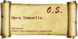 Opra Samuella névjegykártya